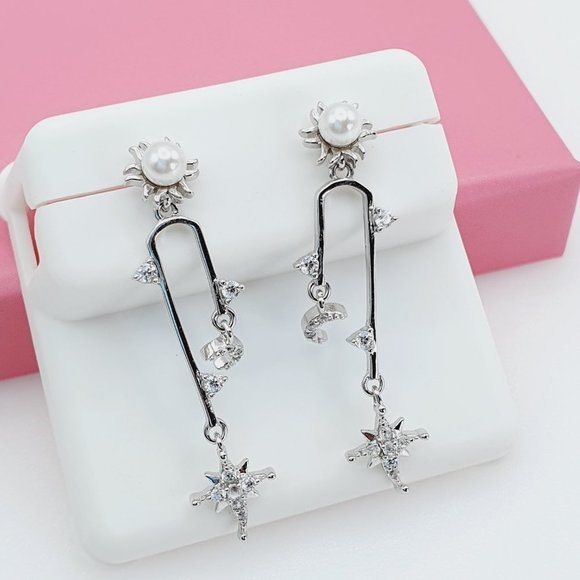 925 Sterling Silver Cubic Zirconia Earrings, U19254712 - Picture 4 of 10